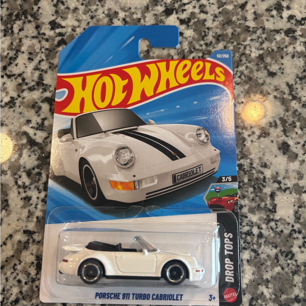 Hot Wheels 2026 White Porsche 911 Turbo Cabriolet Toy Car